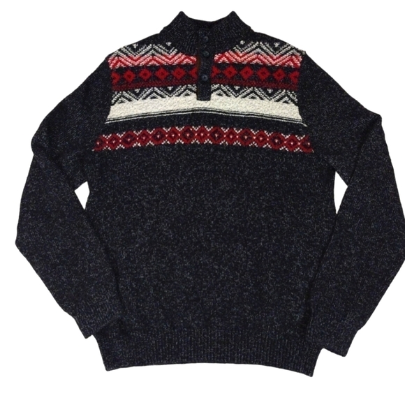 Chaps Men's 1/4 Button Sweater - Picture 3 of 6